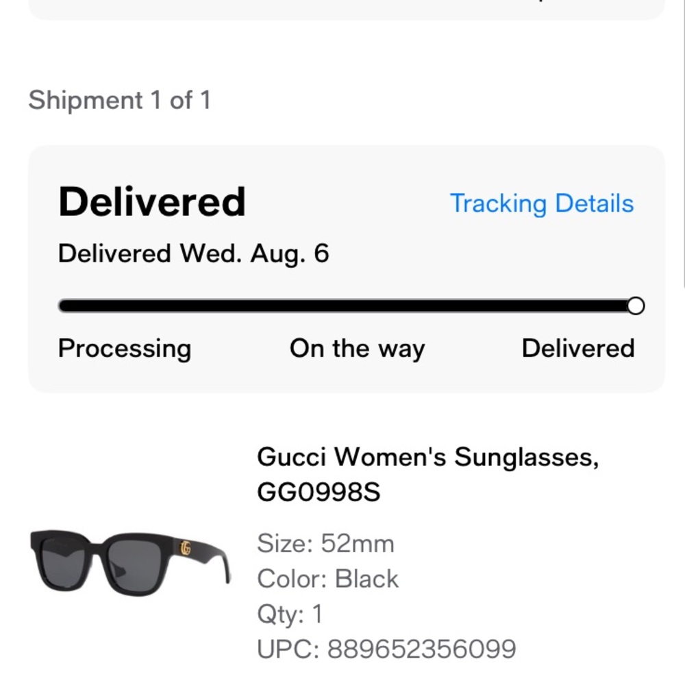 Gucci Black Square Sunglasses